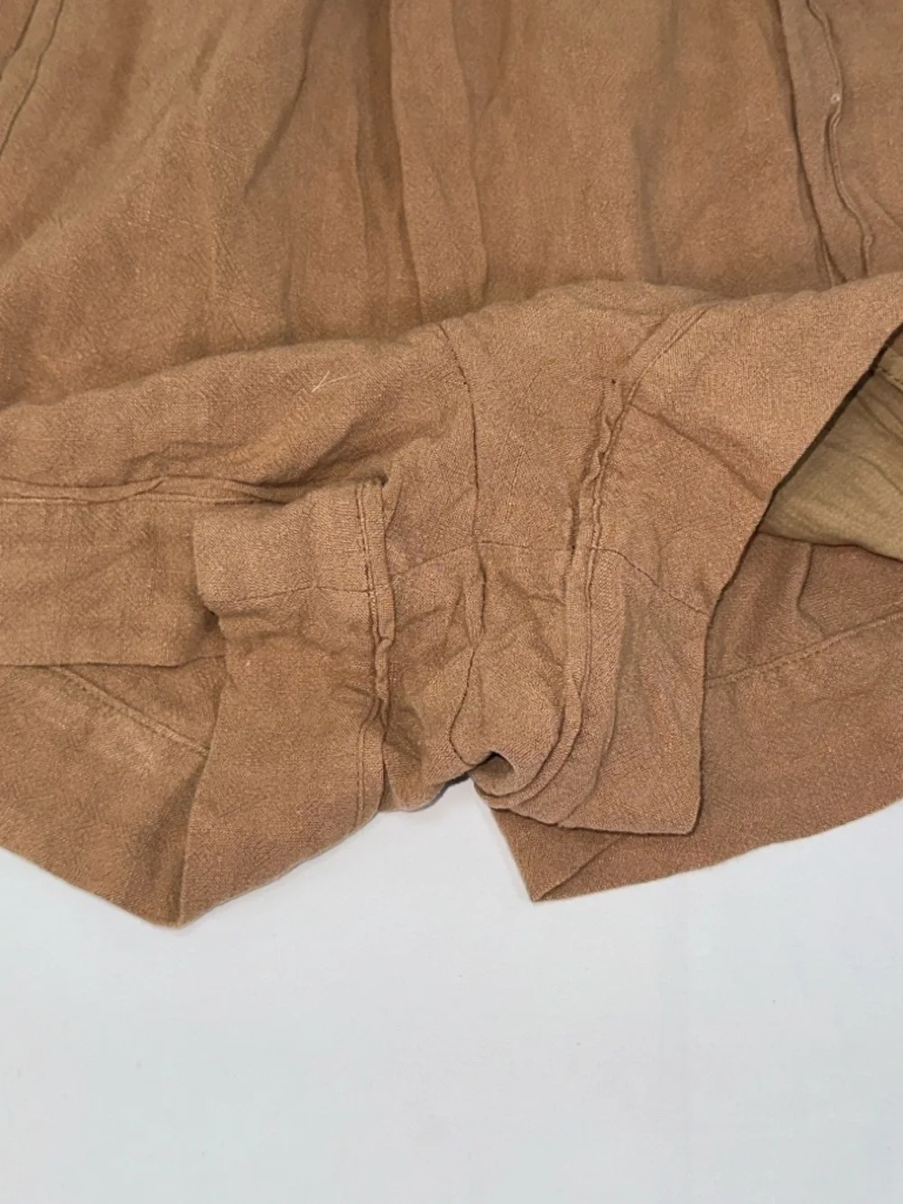 Lost + Wonder Paperbag Waist Shorts Size 1X Brown Linen Blend High Rise Boho